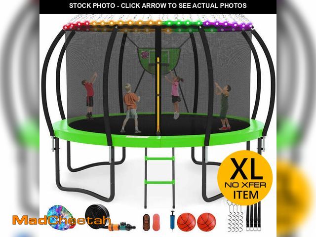 Lot 74-13108844 - GVDV 12FT Outdoor Trampoline, Backyard Recreational Pumpkin Trampoline for Kids - USED