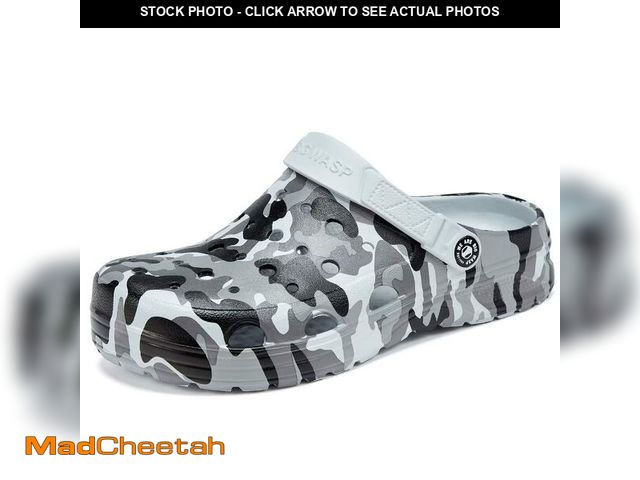Lot 74-14269063 - Kids Boys&amp;Girls Grey Camouflage Clogs Children's Beach Shoes Big Kid 11Ã¯Â¼ËGreyÃ¯Â¼â° - UNUSE...