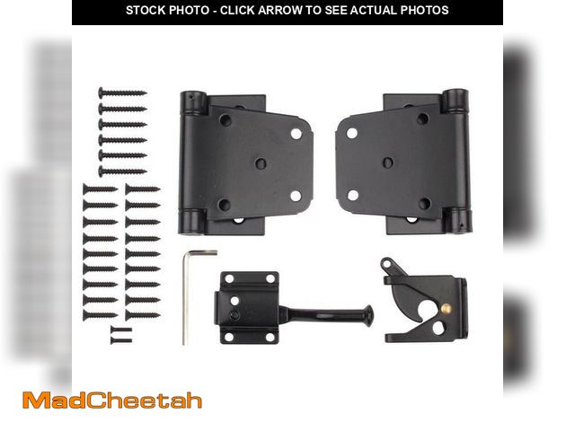 Lot 74-14601835 - Everbilt Black Self-Closing Gate Kit 24390 - UNUSED