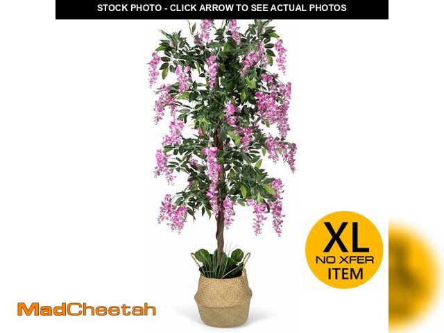 Lot 74-13074153 - Artificial Ficus Wisteria Tree, 72 Inches Tall - Fake Floor Plant for Modern Home Decor - Living Roo...