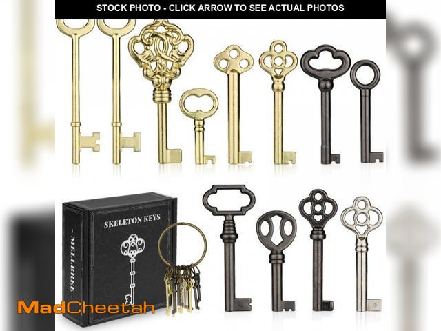 Lot 74-11556657 - Skeleton Key, 12-Key Universal Hollow Barrel Skeleton Keys Kit for Antique Dresser, Chinese Cabinet,...