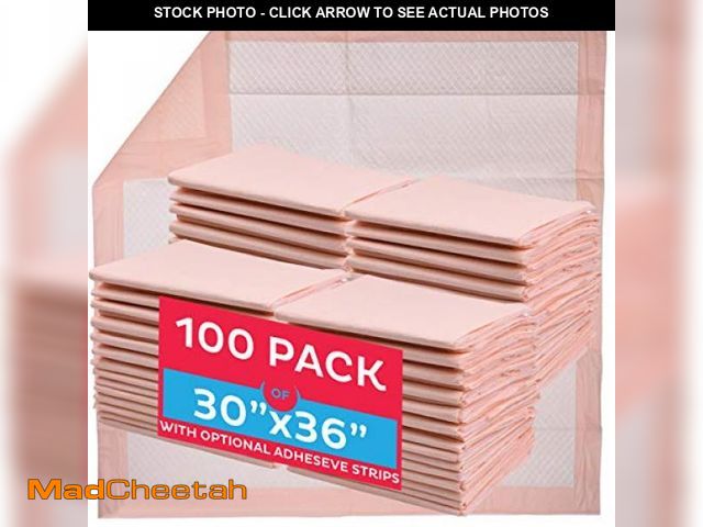 Lot 74-12399648 - Curera Chucks Premium Disposable Underpads 30"x36" [100-Count] Ultra Absorbent Chux Incontinence Bed...