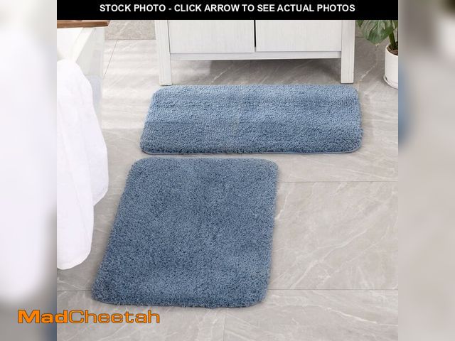 Lot 74-14299833 - MIULEE Dusty Blue Bathroom Rugs Set 2 Piece, Soft Absorbent Microfiber Bath Mat Set, Non Slip Quick ...