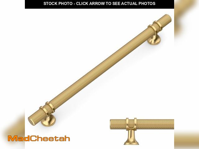 Lot 74-12709090 - Amerdeco 10 Pack Knurled Champagne Bronze Cabinet Pulls 10 Inch Hole Center Kitchen Cabinet Handles ...