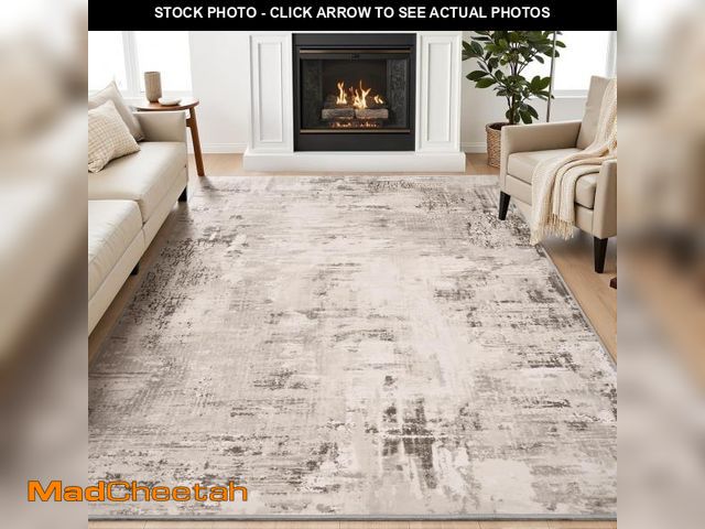 Lot 74-12524769 - MontVoo 8x10 Area Rug-Washable Rugs for Living Room-Soft Brown Rug for Bedroom-Non Slip Indoor Floor...