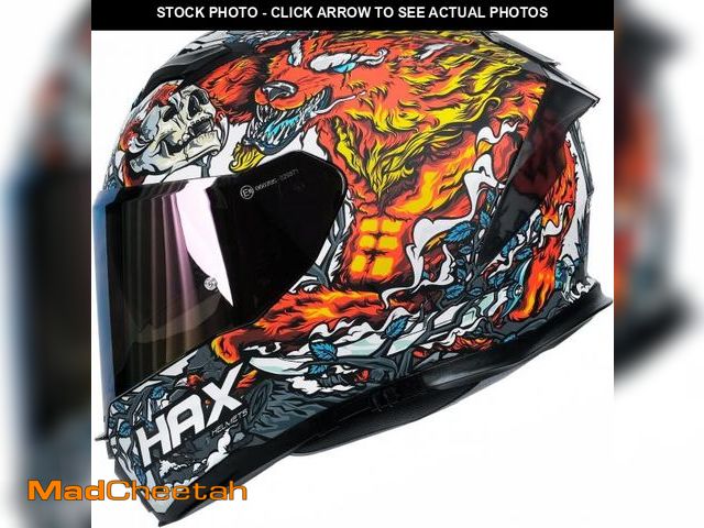 Lot 74-12167435 - HAX Force Glow-in-The-Dark Aerodynamic Full Face Helmet for Street &amp; E-Bikes DOT &amp; ECE Certi...
