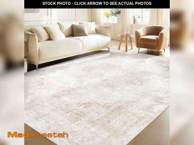 Lot 74-12047637 - Area Rug 6x9 Vintage Rugs: Washable Living Room Rug Retro Medallion Distressed Large Rug Soft Low Pi...