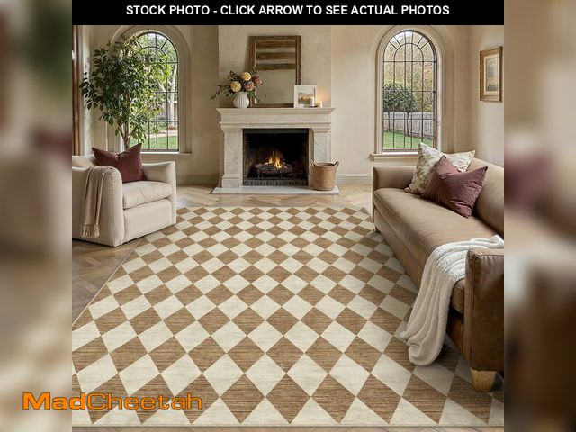 Lot 74-14369732 - BERTHMEER 10'x14' Area Rugs for Living Room Bedroom Rhombus Checkered Large Rugs Office Dining Room ...