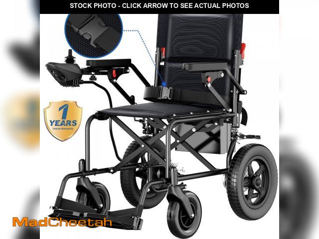 Lot 74-12293973 - SACVON Foldable Electric Wheelchair for Seniors, All Terrain Motorized Wheelchair for Seniors with D...