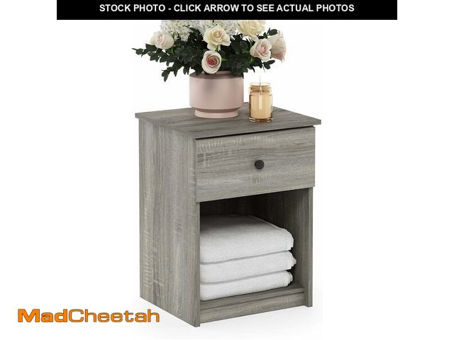 Lot 74-14304875 - Furinno 219153GYW Lucca Nightstand, 2-Pack, French Oak Grey - UNUSED