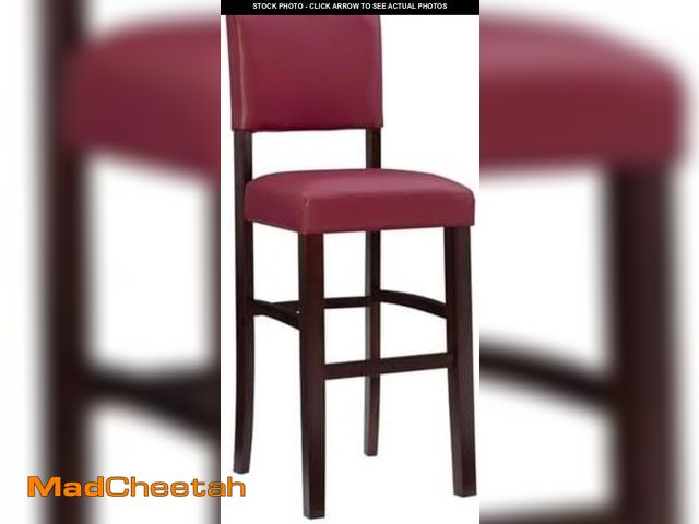 Lot 74-12367644 - Linon Monaco 30", Dark Red Bar Stool, 17.75"W x 19.5"D x 44.8"H - UNUSED