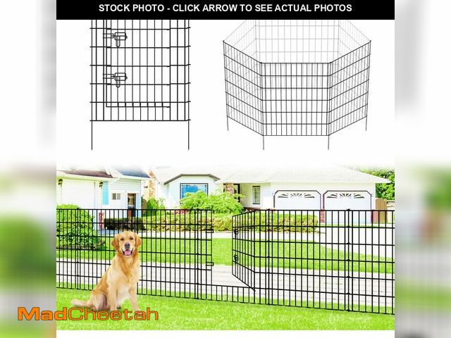Lot 74-13065544 - Thealyn Metal Garden Fence 32 inch H x 28 inch W, 5 Panels (4 Panels + 1Gate), Total 11.6 ft, No Dig...