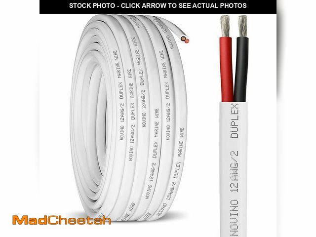 Lot 74-14471805 - 12 Gauge Marine Wire,12 AWG Duplex Marine Grade Wire,30ft 12/2 Gauge Cable - UNUSED