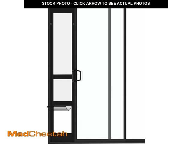 Lot 74-13927099 - Hakuna Pets Black Glass Patio Pet Door for Sliding Doors, Large | Adjustable Height 77.2" - 83.5", D...