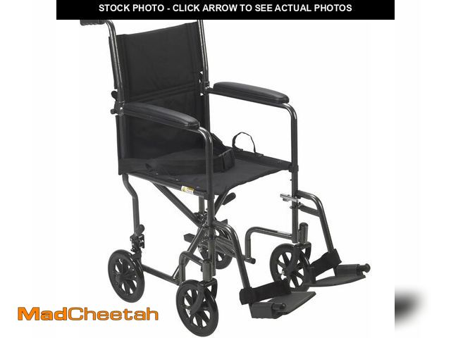 Lot 74-13382253 - Drive Medical Lightweight Folding Transport Wheelchair - Reliable Mobility Support - Durable Steel F...