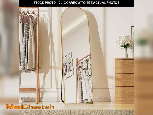 Lot 74-14604105 - BEAUTYPEAK 59"x 16" Full Length Mirror Arched Standing Floor Mirror Full Body Mirror,Gold - UNUSED