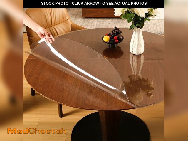 Lot 74-14612002 - ETECHMART Clear Round Plastic Table Cover Protector 53'', 1.5mm Desk Mat - UNUSED
