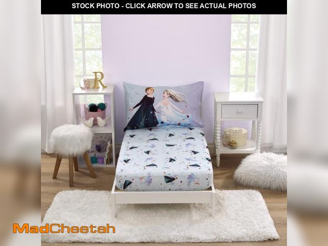 Lot 74-12310905 - NoJo Disney Frozen Winter Cheer Lavender, Aqua and White Anna, Elsa and Olaf 2 Piece Toddler Sheet S...