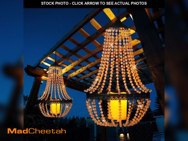 Lot 74-12436890 - Hanging Candle Lantern, 27Ã¢â¬Â Battery Operated Modern Clear Acrylic Crystal Chandeliers with Fli...