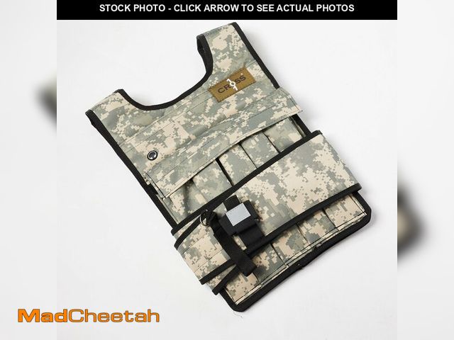 Lot 74-12568383 - Cross101 Adjustable Camouflage Weighted Vest With Shoulder Pads, 60 Lb - UNUSED