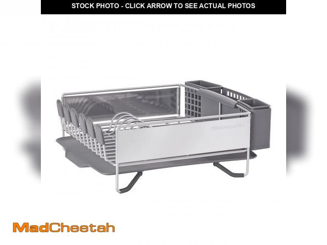 Lot 74-11552316 - KitchenAid Compact Space Saving, Dish Rack with Removable Flatware Caddy and Angled Self Draining Dr...