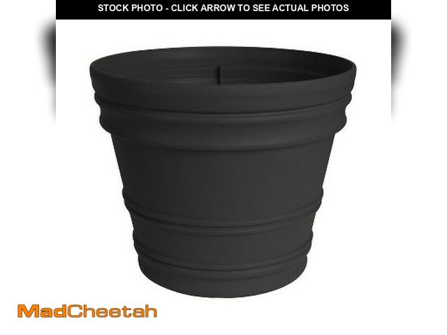 Lot 74-13778104 - Bloem Rolled Rim 22" Heavy Duty Plastic Planter Pot, Black - UNUSED