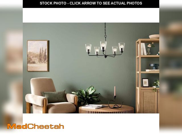 Lot 74-14225005 - KICHLER Ashba 5-Light Chandelier with Clear Glass in Black - UNUSED
