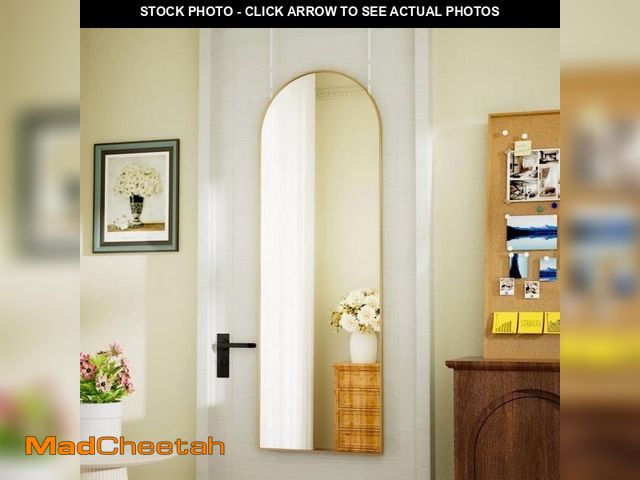 Lot 74-12479765 - BEAUTYPEAK 50"x 16"Arched Full Length Mirror Wall Mounted Door Mirror,Glod - UNUSED