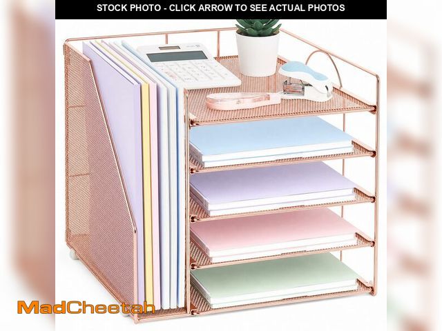 Lot 74-14269439 - LEKETREE Desk Organizers and Accessories, 5-Tier Paper Letter Tray Organizer with File Holder, Deskt...