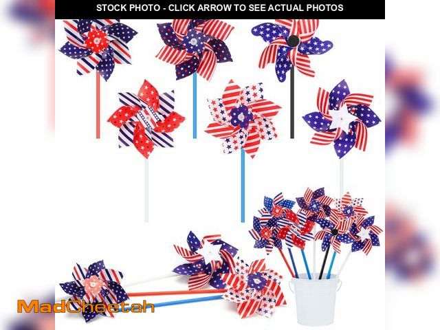 Lot 74-14153682 - Teyva Daily 36 Pcs Patriotic Pinwheels 4th of July Decorations Red White and Blue American Flag Pinw...