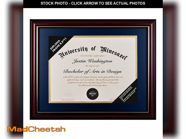 Lot 74-14059629 - GAMYPET Solid Wood Diploma Frame 8.5 x 11 Certificate Frames with Navy Mat or 11x14 Document without...