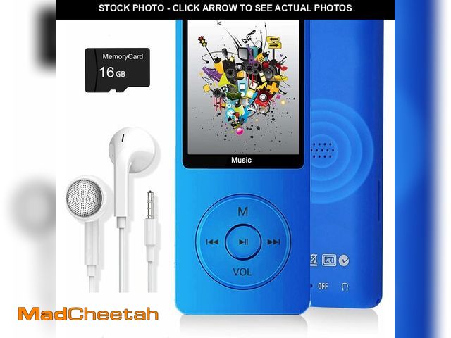 Lot 74-14351559 - MP3 Player, Music Player with 16GB Micro SD Card, Build-in Speaker/Photo/Video Play/FM Radio/Voice R...