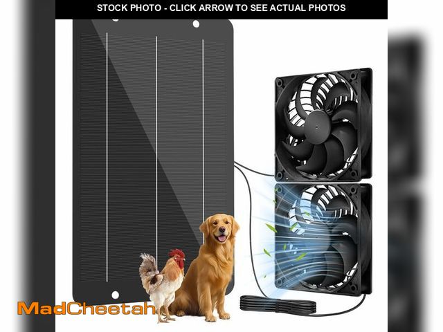 Lot 74-14479008 - NHZOTUD Solar Powered Fan Kit 12.6 Inch IPX7 Weatherproof, 15W Solar Panel with 2 Waterproof Fans, I...