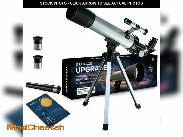 Lot 74-14432577 - Telescope for Kids 50mm 100x Magnification Beginner Silver Telescopio with Tripod, 2 Eyepieces, Find...