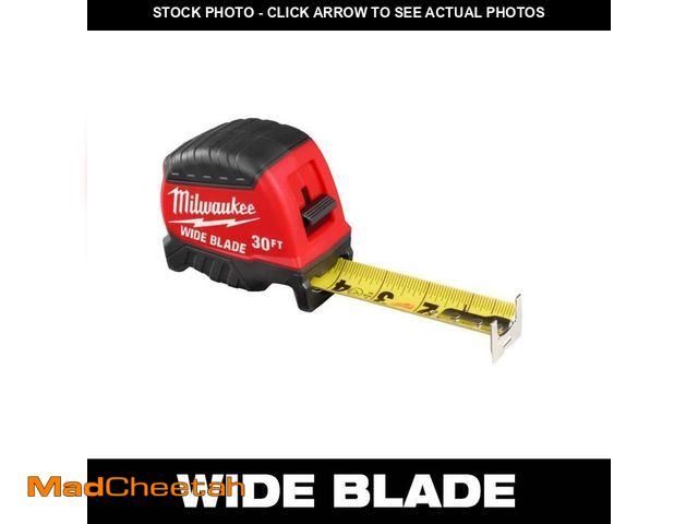 Lot 74-14437422 - Milwaukee 30 ft. Wide Blade Tape Measure With 18 ft. Reach - USED