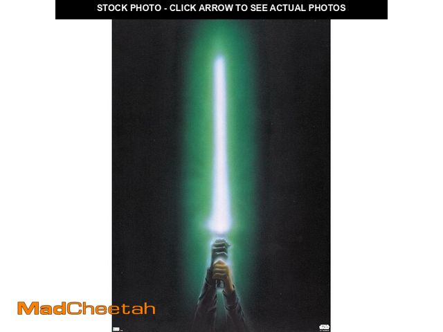 Lot 74-12544430 - Trends International Star Wars: Original Trilogy - Green Lightsaber Wall Poster, 34L x 22.4W, Premiu...