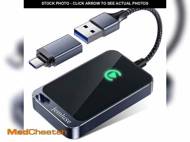 Lot 74-13951013 - Jemluse Wireless CarPlay Adapter for Apple iPhone - Multi-User Seamless Connection for Convert Wired...