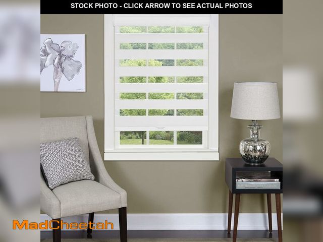 Lot 74-12719690 - (MISSING HARDWARE) Cordless Celestial Sheer Double-Layered Window Roller Shade - 29 Inch Width x 72 ...