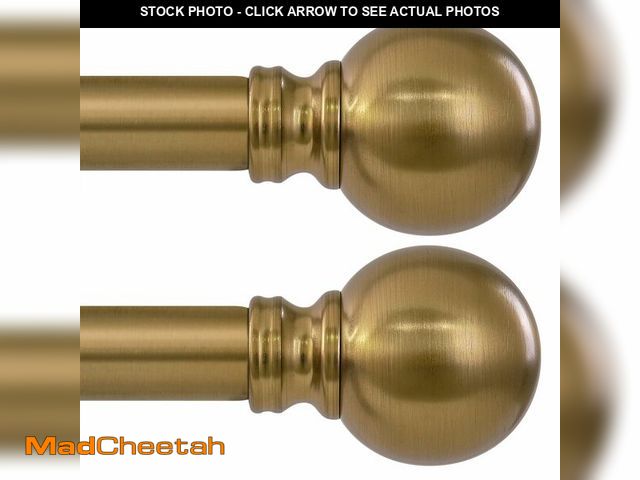 Lot 74-14143396 - 2 Pack Warm Gold Curtain Rods Double for Windows 72 to 144 Inch Extra Long Brass Heavy Duty Window T...
