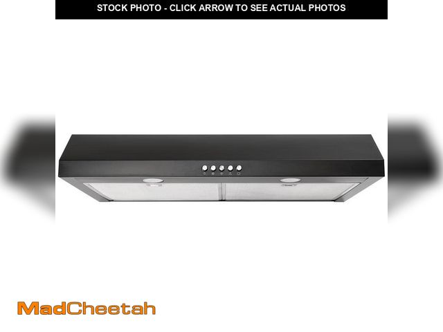 Lot 74-12592943 - Vissani Caprelo 30 in. 320 CFM Convertible Under Cabinet Range Hood in Black with LED Lighting and C...