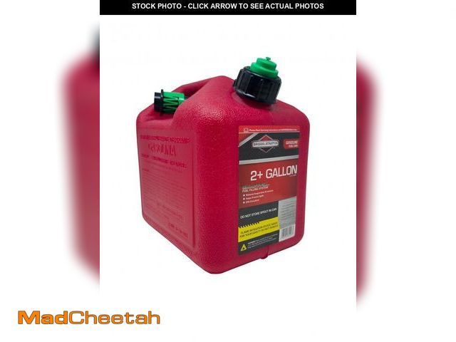 Lot 74-12213971 - Briggs &amp; Stratton Two Gallon Gas Can, EPA Approved, Smart Fill Spout, and Fire Mitigation (FMD) ...