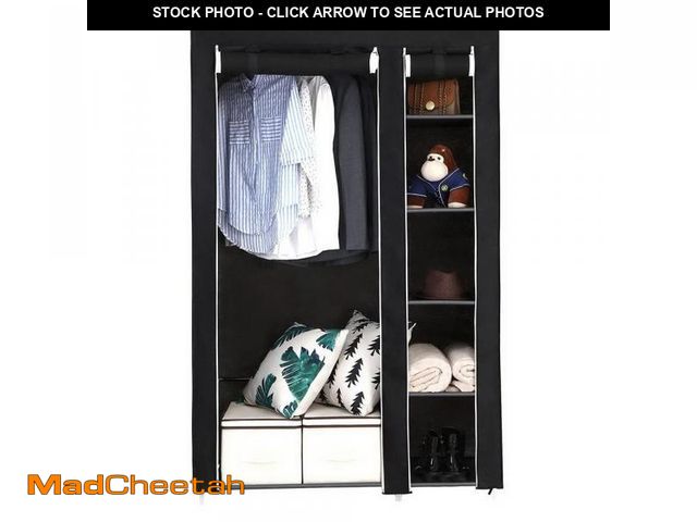 Lot 74-12513224 - Ktaxon 67" Portable Closet Wardrobe for Bedroom Living Room with Non-woven Fabric Black - UNUSED