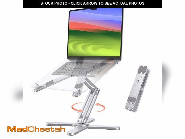 Lot 74-14300484 - OMOTON LA10 360ÃÂ° Rotating Laptop Stand Riser for Desk, Ergonomic Foldable Computer Stand Adjustab...