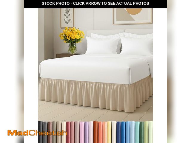 Lot 74-14378431 - Bedskirt Twin Size Ruffle - 15 inch Drop Dust Ruffle Bed Skirt with Platform - Ultra-Soft, Easy Fit,...