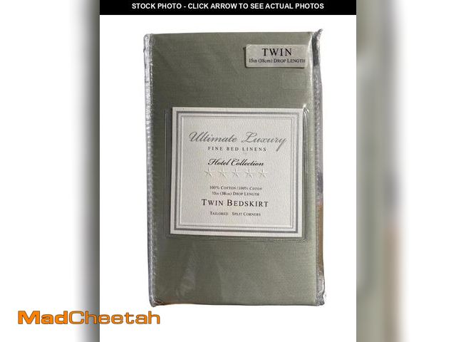 Lot 74-12405614 - Hotel Collection Ultimate Luxury Sage Tailored Split Corners Twin Bedskirt - UNUSED