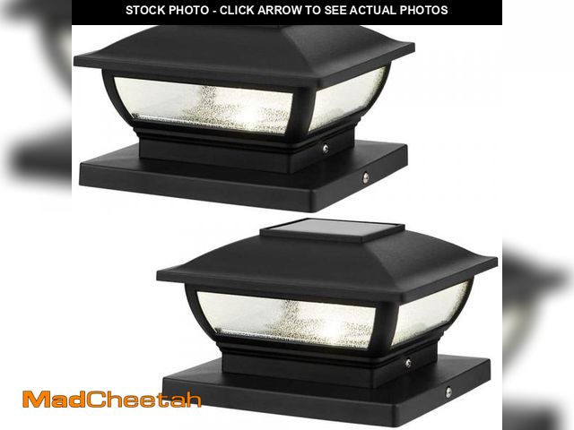 Lot 74-12142245 - 4 X 4 or 6 X 6 Black Integrated LED Outdoor Solar Deck Post Cap Light (2-Pack) - UNUSED