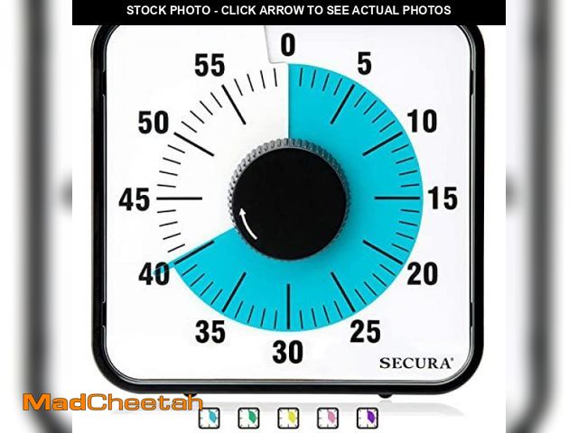 Lot 74-12331457 - Secura 60-Minute Visual Countdown Timer, 7.5-Inch Oversize Classroom Visual Timer for Kids and Adult...