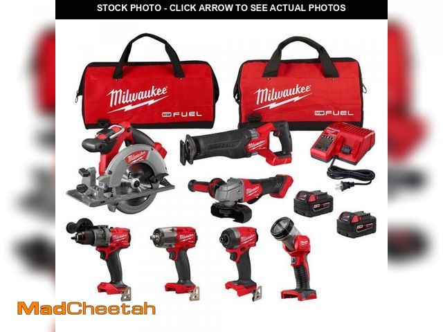 Lot 74-12149814 - (MISSING 3 TOOLS ) Milwaukee M18 FUEL 18V Lithium-Ion Brushless Cordless Combo Kit with Two 5.0 Ah B...