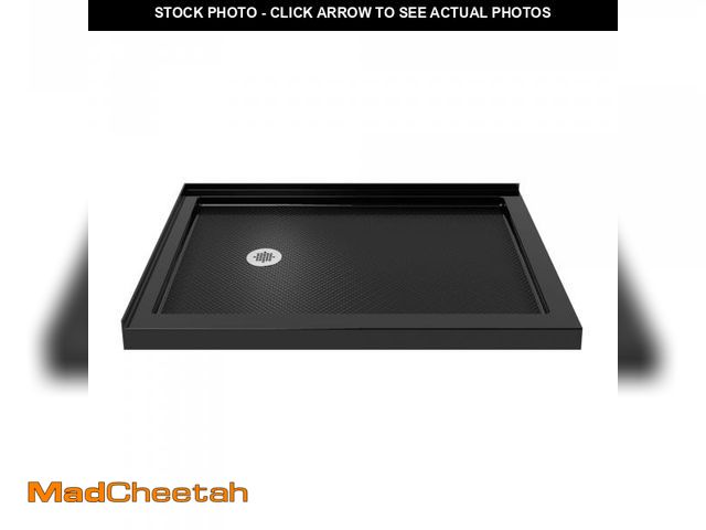 Lot 74-12207735 - DreamLine SlimLine 34 in. D x 48 in. W x 2 3/4 in. H Left Drain Double Threshold Shower Base in Blac...
