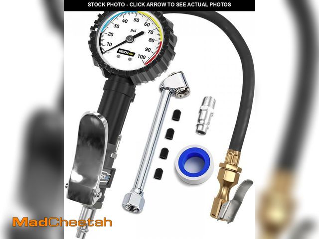 Lot 74-11557711 - Tire Inflator with Pressure Gauge and Longer Hose - Most Accurate, Heavy Duty Air Chuck with Gauge f...